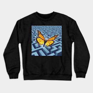 Motivational Concept as a Butterfly Conquering an obstacle Crewneck Sweatshirt